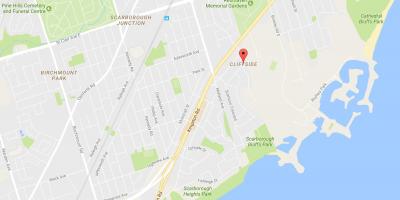 Zemljevid Cliffside sosedske Torontu