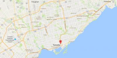 Zemljevid Corktown okrožno Torontu