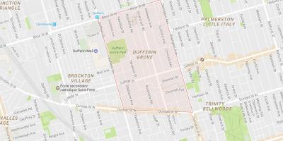 Zemljevid Dufferin Grove sosedske Torontu