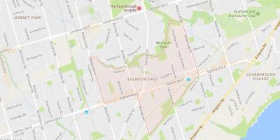 Zemljevid Eglinton Vzhodu soseska Torontu