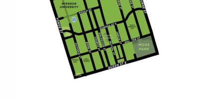 Zemljevid Garden District pregled Torontu