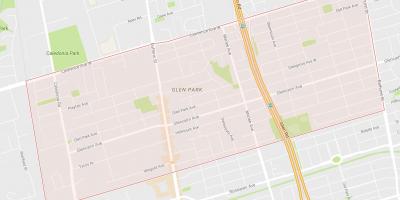 Zemljevid Glen Park sosedske Torontu