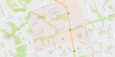 Zemljevid Hillcrest Vasi sosedske Torontu