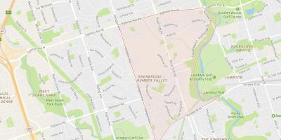 Zemljevid Humber Doline, Vasi sosedske Torontu