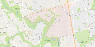 Zemljevid Humbermede sosedske Torontu