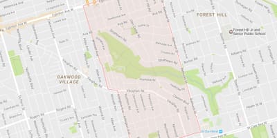 Zemljevid Humewood–Cedarvale sosedske Torontu
