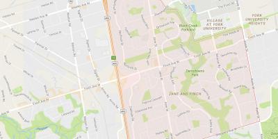 Zemljevid Jane in Ščinkavec sosedske Torontu