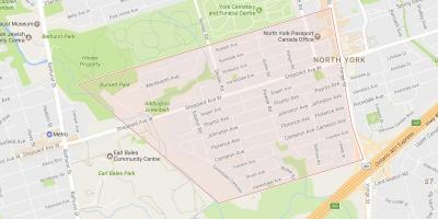 Zemljevid Lansing sosedske Torontu