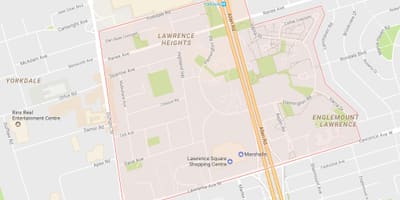 Zemljevid Lawrence Višine sosedske Torontu