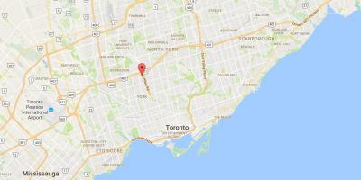Zemljevid Lawrence Višine okrožno Torontu