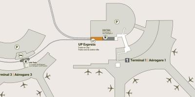 Zemljevid letališča Pearson železniške postaje