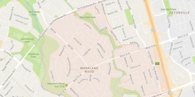 Zemljevid Markland Lesa sosedske Torontu