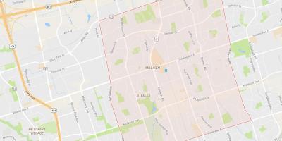 Zemljevid Milliken sosedske Torontu