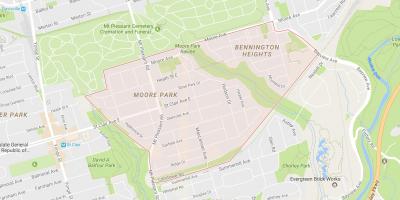 Zemljevid Moore Park sosedske Torontu