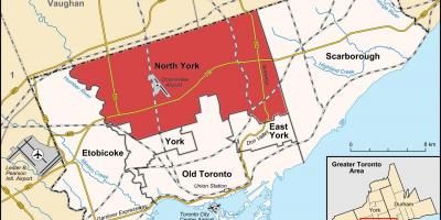 Zemljevid Severne York v Torontu
