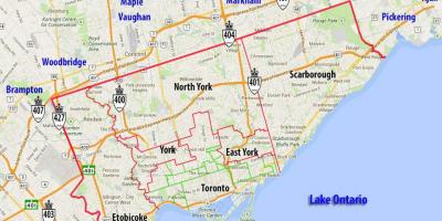 Zemljevid občine Torontu