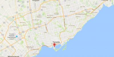 Zemljevid daljinskega Torontu Otokih okrožno Torontu