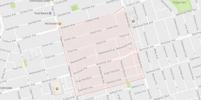 Zemljevid Pape Vasi sosedske Torontu