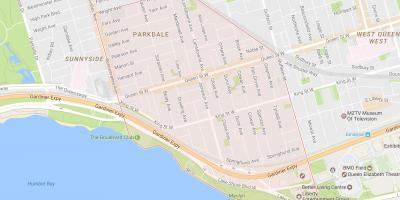 Zemljevid Parkdale sosedske Torontu