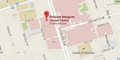 Zemljevid Princesa Margaret Cancer Center v Torontu