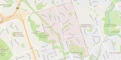 Zemljevid Princesa Vrtovi sosedske Torontu