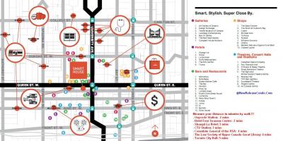 Zemljevid Queen street v Torontu