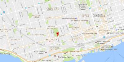 Zemljevid Queen Street West sosedske Torontu