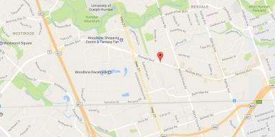 Zemljevid Rexdale boulevard Torontu