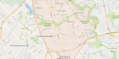 Zemljevid Rexdale sosedske Torontu
