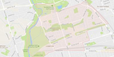 Zemljevid Rockcliffe–Smythe sosedske Torontu
