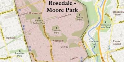 Zemljevid Rosedale Moore Park Torontu