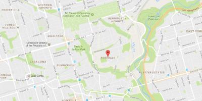 Zemljevid Rosedale sosedske Torontu