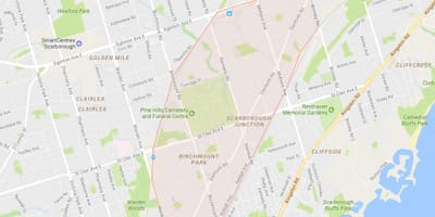 Zemljevid Scarborough Križišču sosedske Torontu