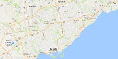Zemljevid Scarborough Vasi okrožno Torontu