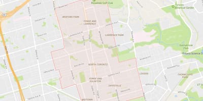 Zemljevid Severu v sosedstvu Torontu
