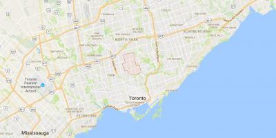 Zemljevid Severno okrožje Torontu