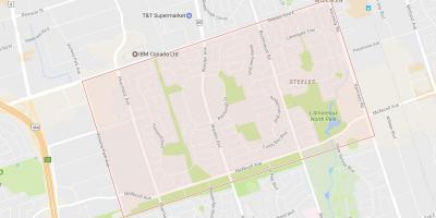 Zemljevid Steeles sosedske Torontu