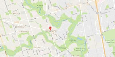 Zemljevid Thistletownneighbourhood sosedske Torontu