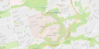 Zemljevid Thorncliffe Park sosedske Torontu