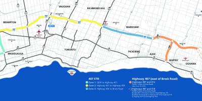 Zemljevid Torontu avtocesti 407