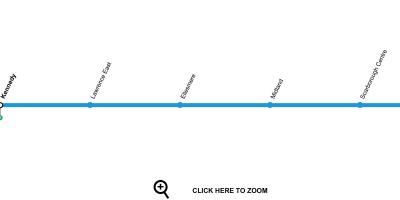 Zemljevid Torontu linijo podzemne železnice 3 Scarborough RT