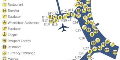 Zemljevid Torontu Pearson letališki terminal 3