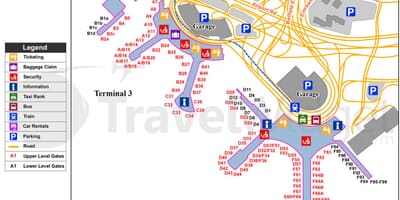 Zemljevid Torontu Pearson mednarodno letališče