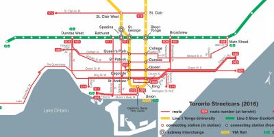 Zemljevid Torontu streetcar sistem
