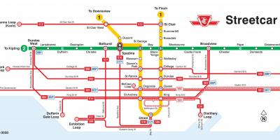 Zemljevid Torontu streetcar