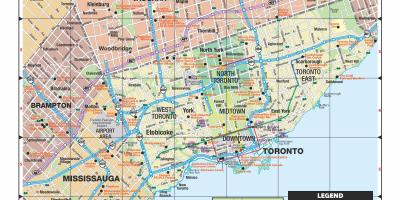 Zemljevid večjo Torontu območje
