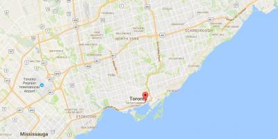 Zemljevid Vzhodu Bayfront okrožno Torontu