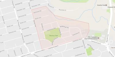 Zemljevid Wanless Park sosedske Torontu