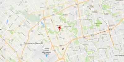 Zemljevid Zahodno Humber-Clairville sosedske Torontu