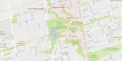 Zemljevid Westminster–Branson sosedske Torontu